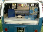 Vanilla Fluted with blue piping rear cushion